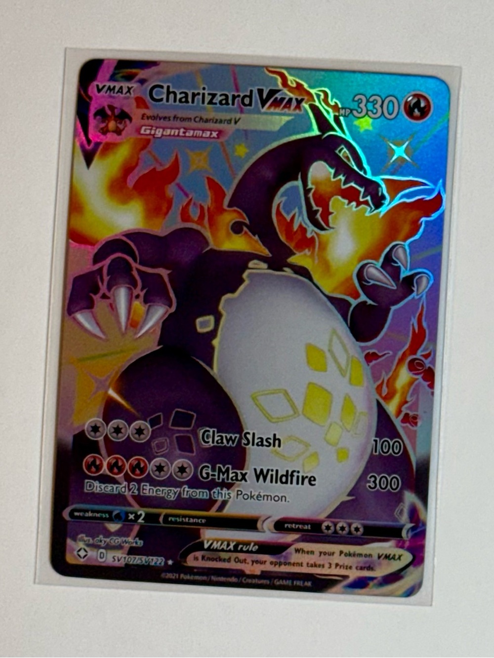 Charizard VMAX SV107/SV122 Shining Fates: Shiny Vault Holo Fan Art Custom Card
